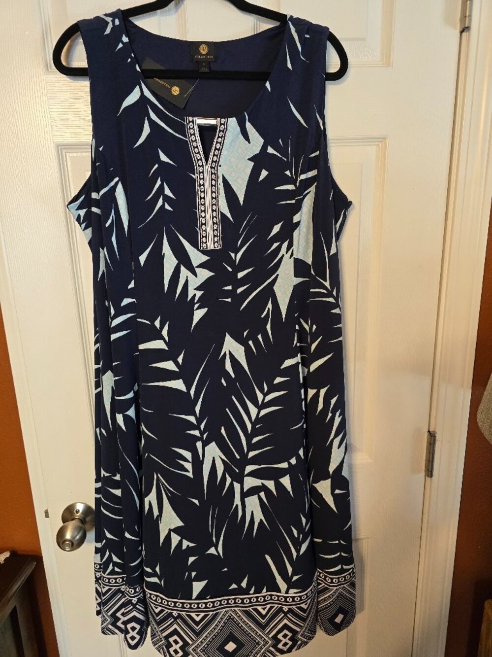 JM Collection Navy Tropical Dress - NWT